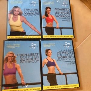 Physique 57 workout DVDs.